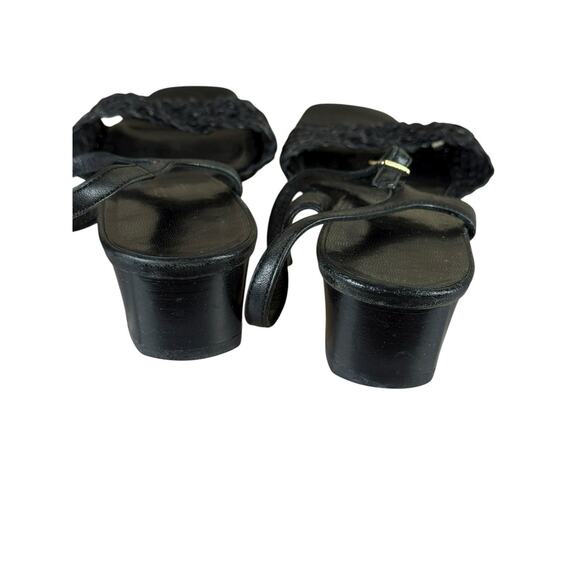Salvatore Ferragamo Black Leather Braided Strap Sandals Size 6.5 B - Picture 9 of 10